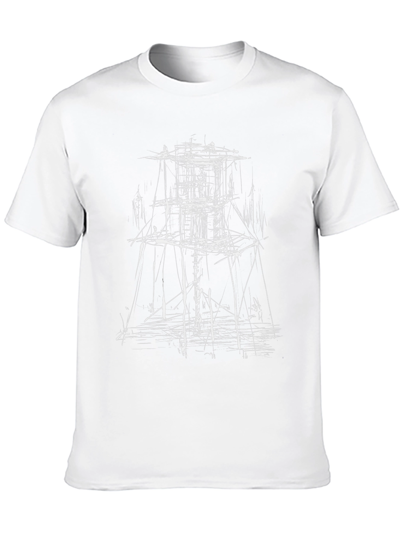 Abstract Structure Graphic Tee - Black Cotton Blend