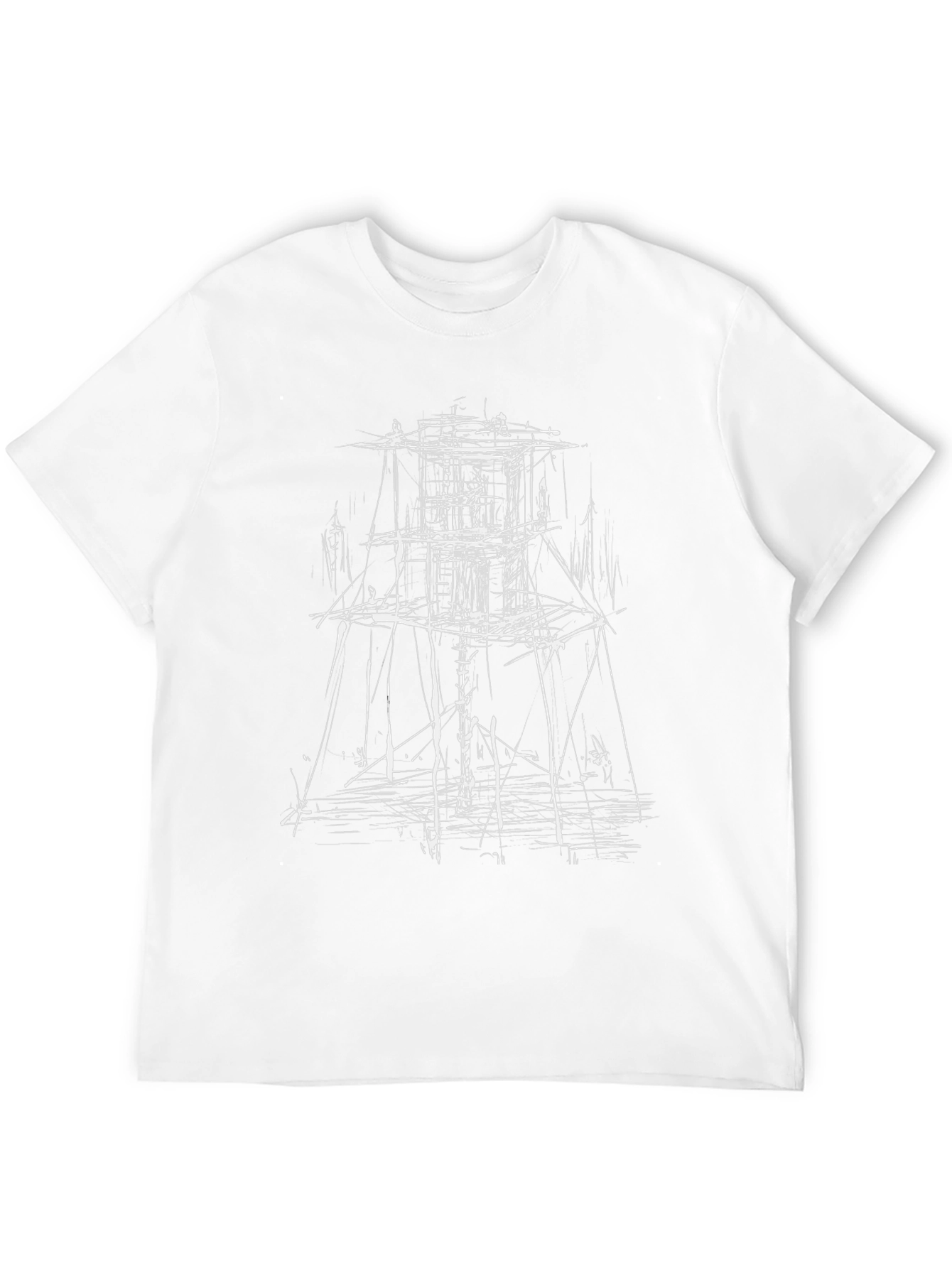 Abstract Structure Graphic Tee - Black Cotton Blend