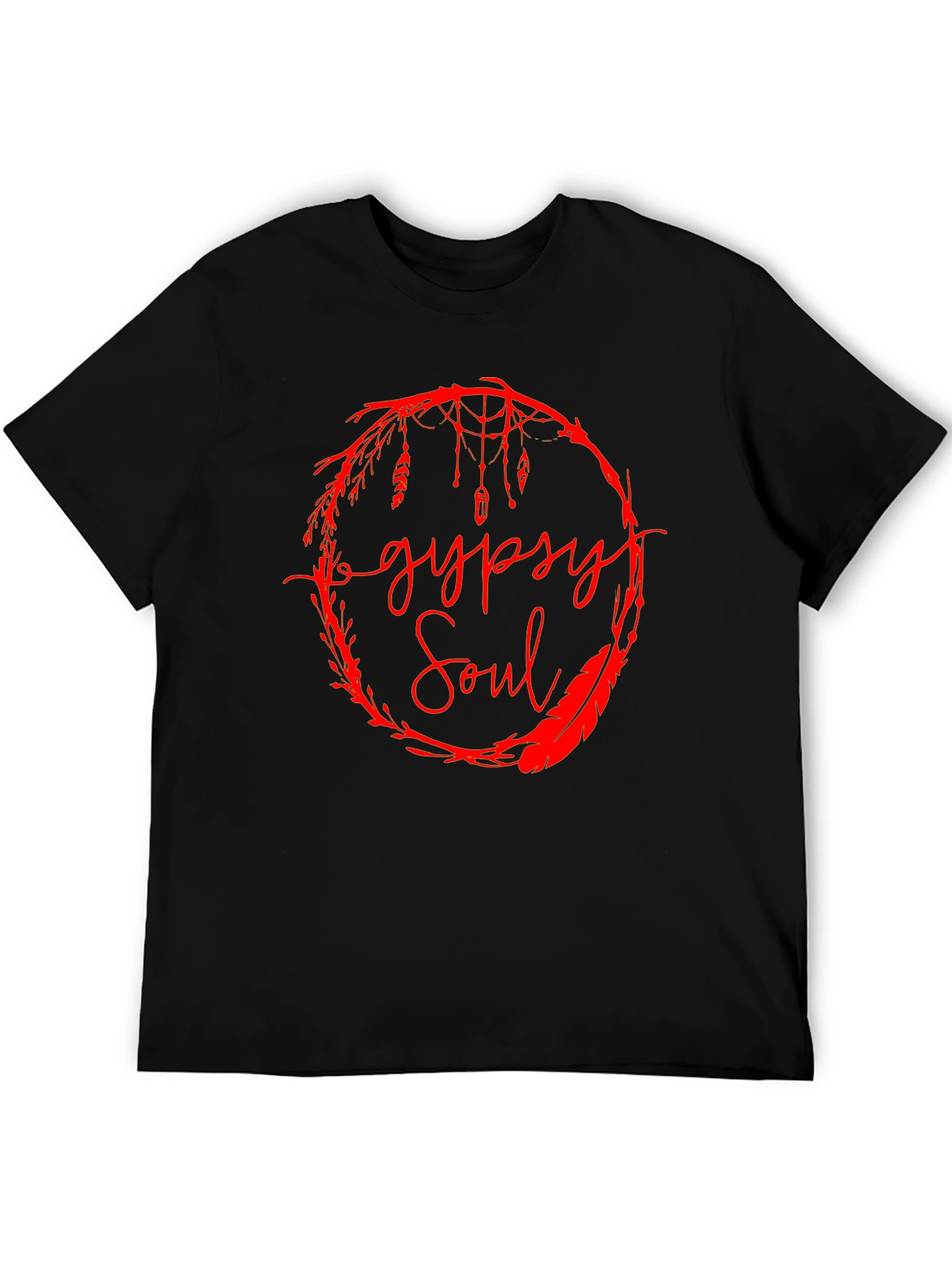 Gypsy Soul Graphic Tee -  Stylish Mens Black T-Shirt
