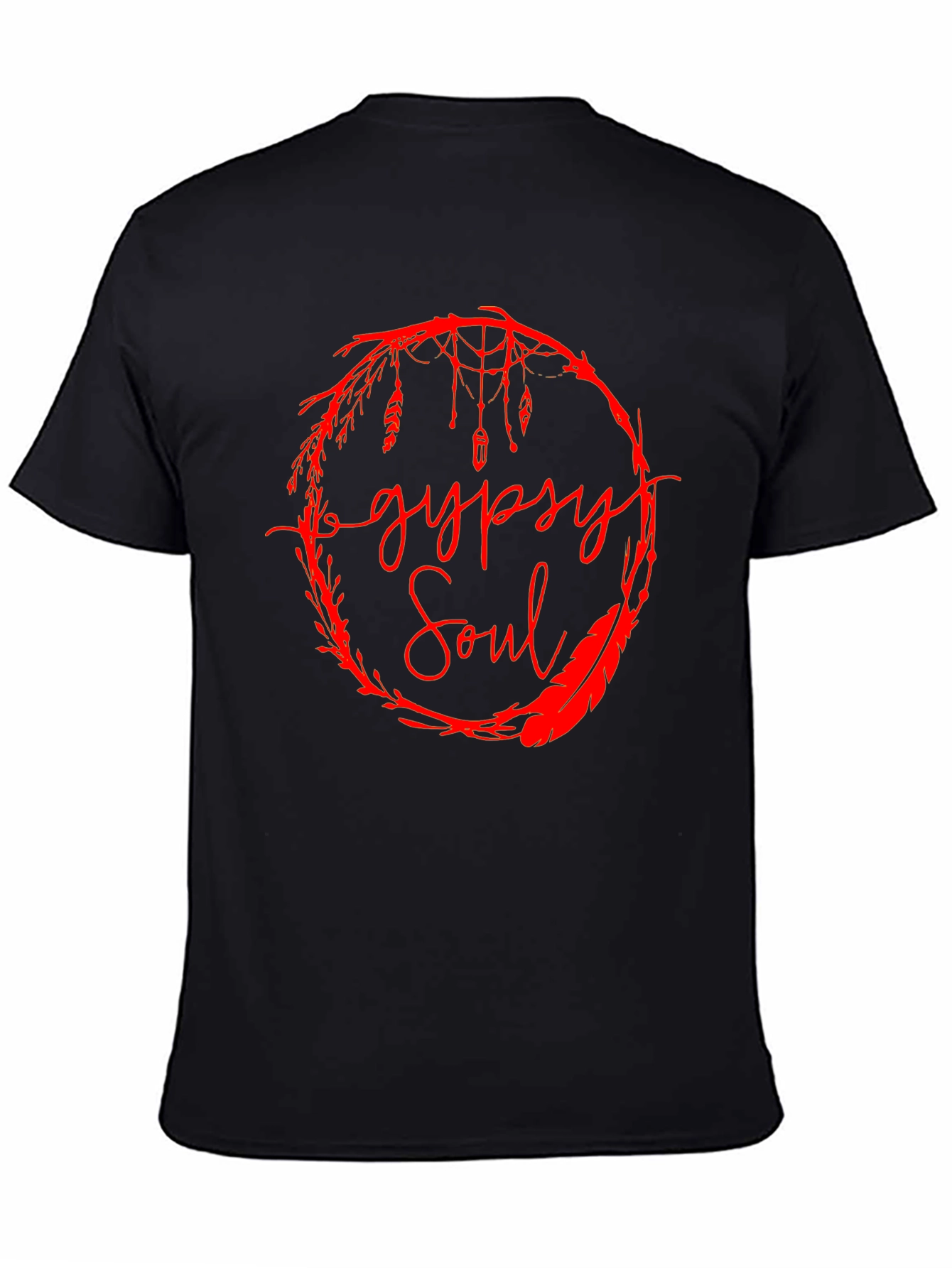 Gypsy Soul Graphic Tee -  Stylish Mens Black T-Shirt