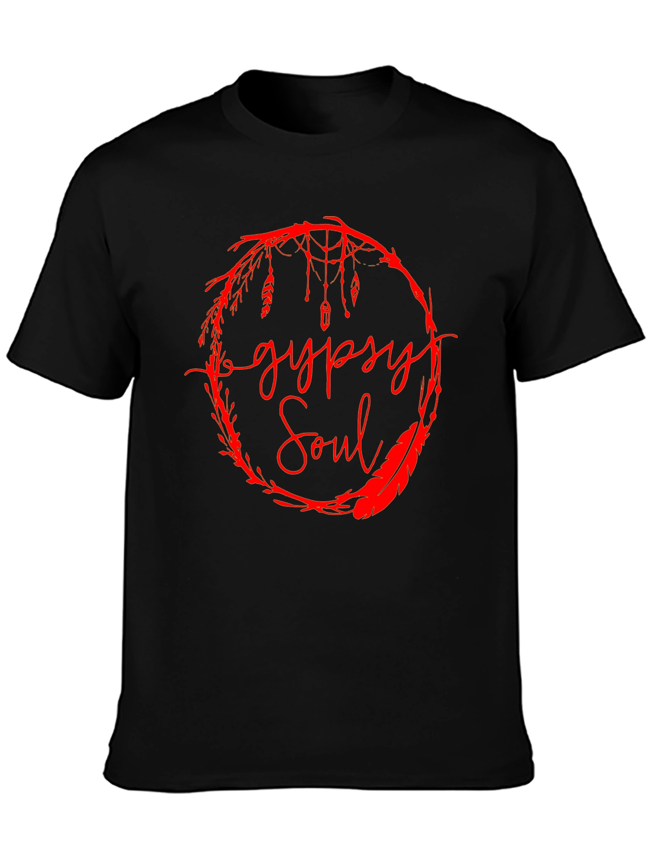 Gypsy Soul Graphic Tee -  Stylish Mens Black T-Shirt