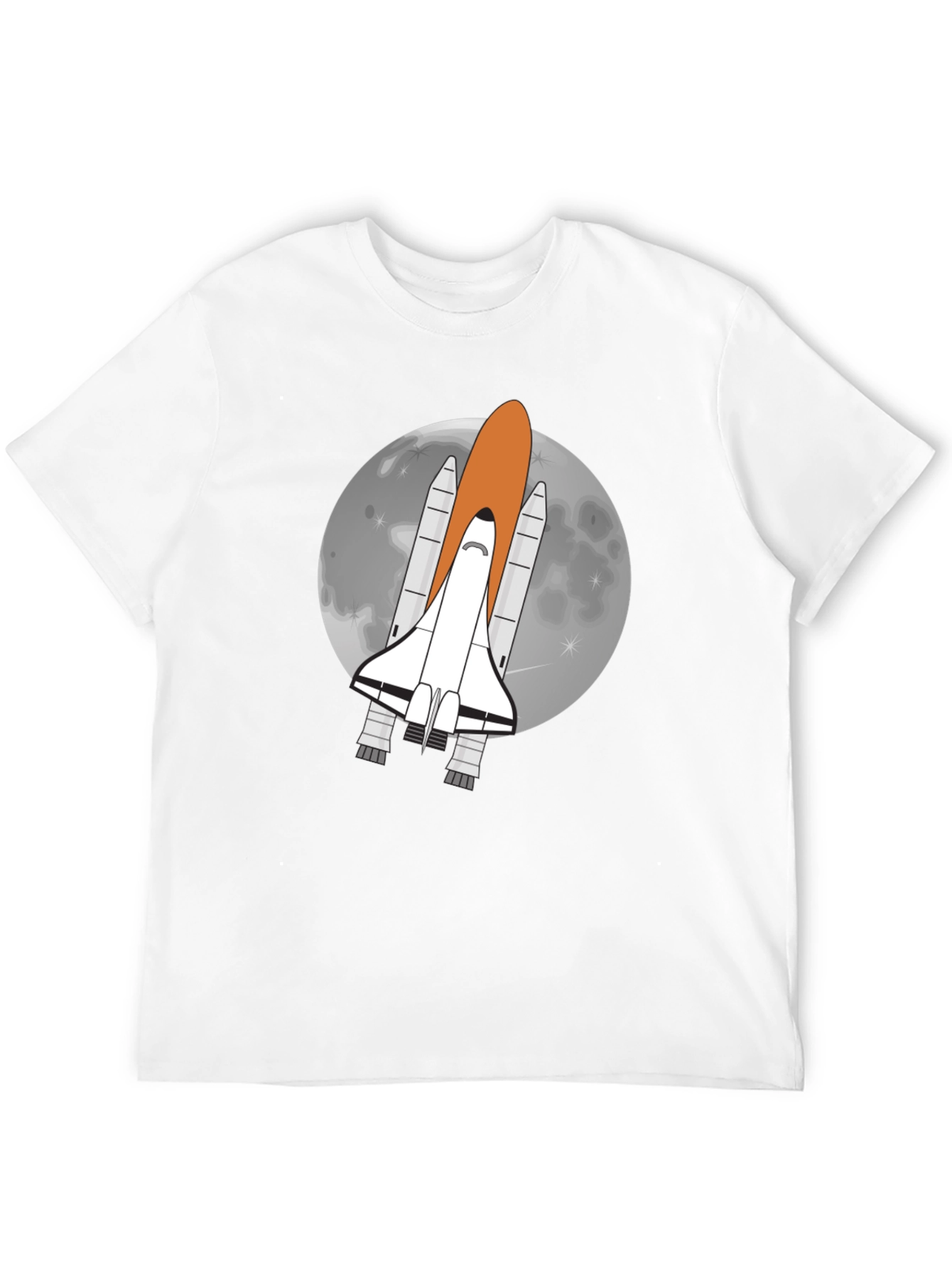 Space Shuttle Moon Graphic Tee - Black