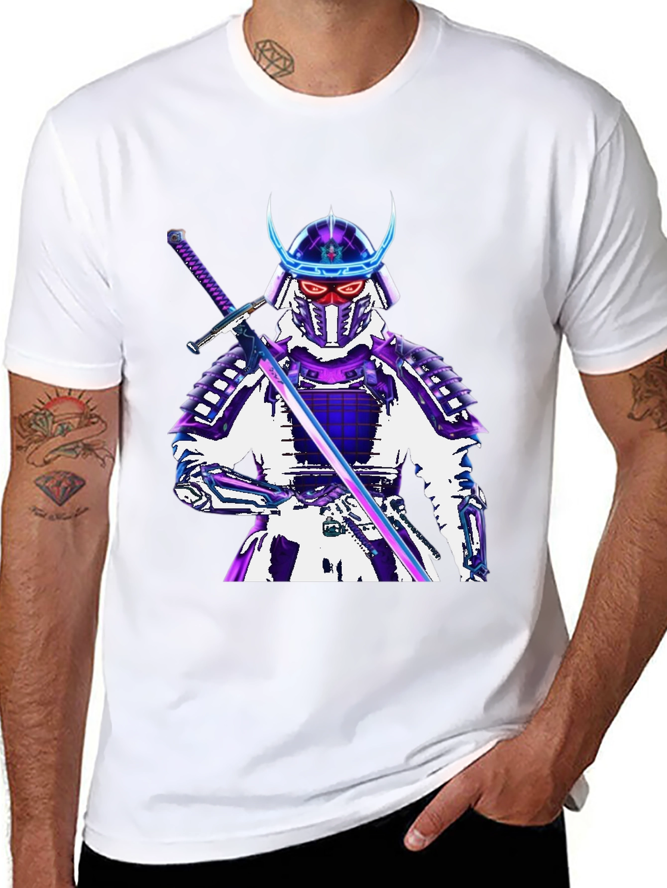 Samurai Warrior Graphic T-Shirt - Black