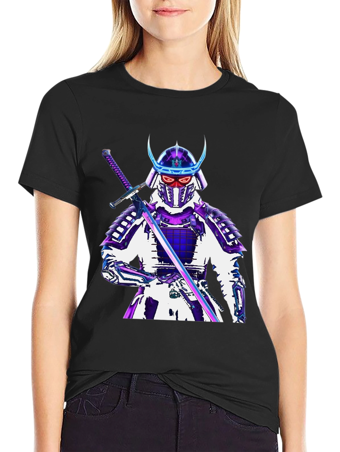 Samurai Warrior Graphic T-Shirt - Black