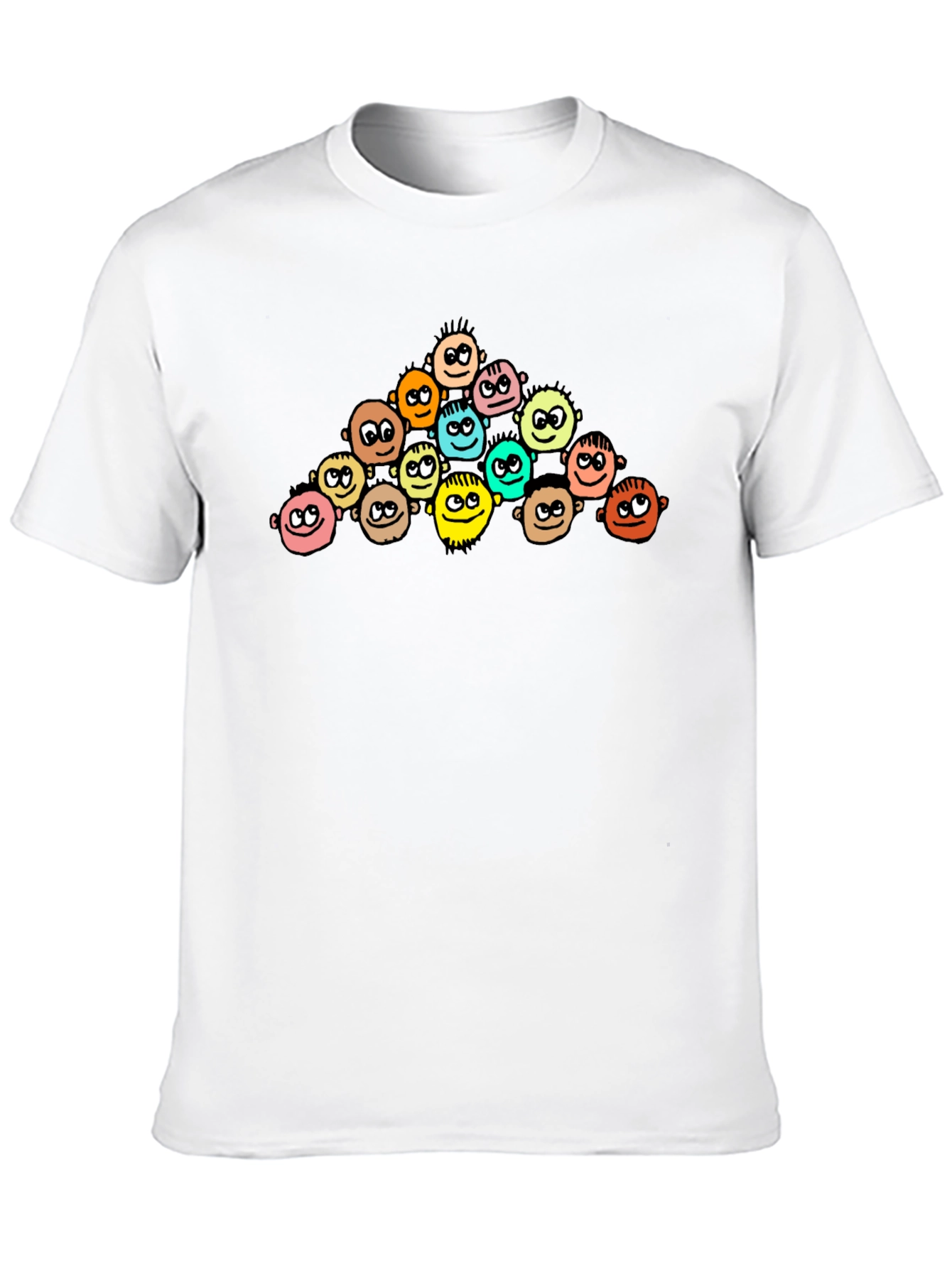 Cartoon Crowd Black T-Shirt