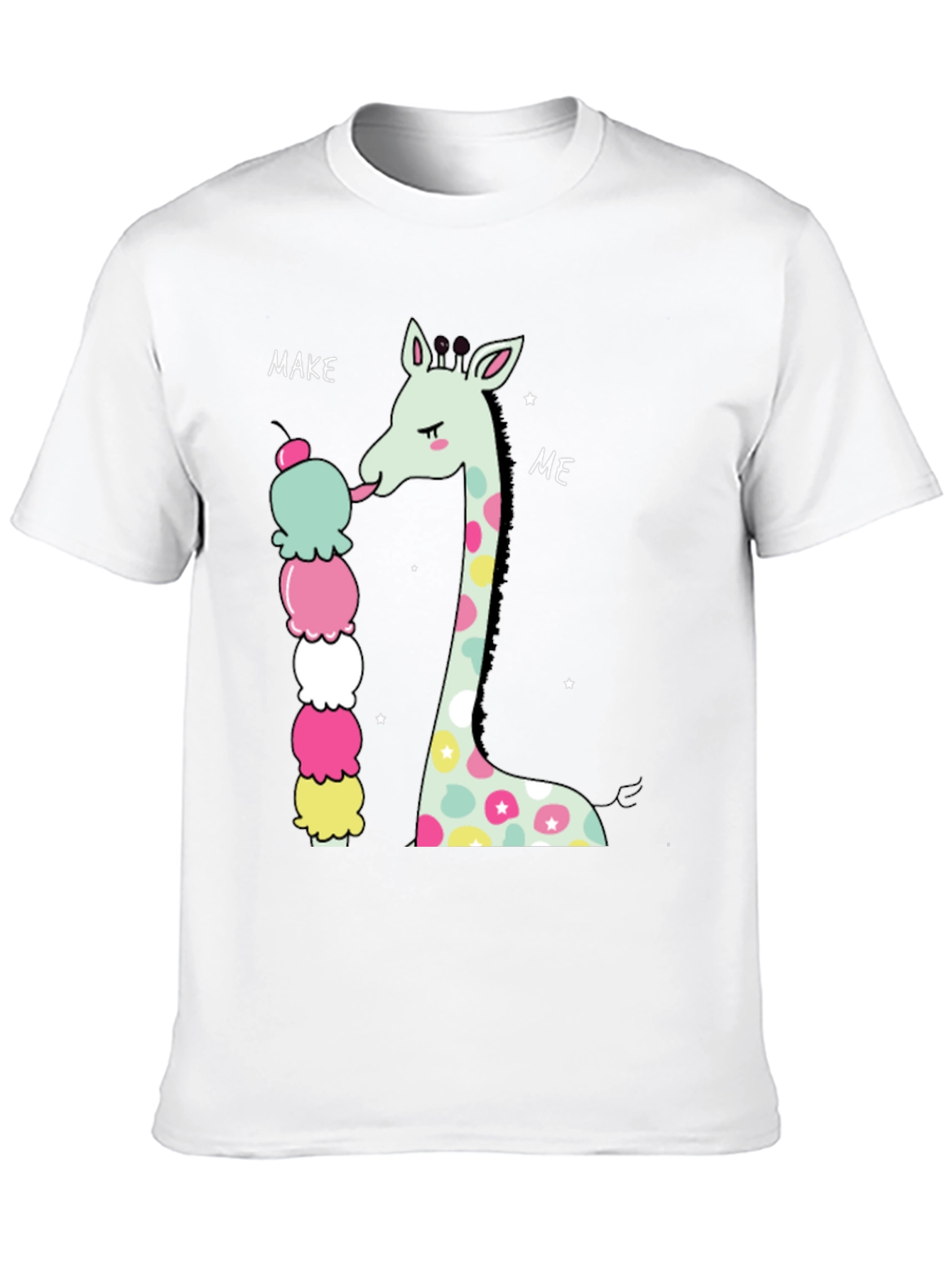 Giraffe Ice Cream Graphic T-Shirt