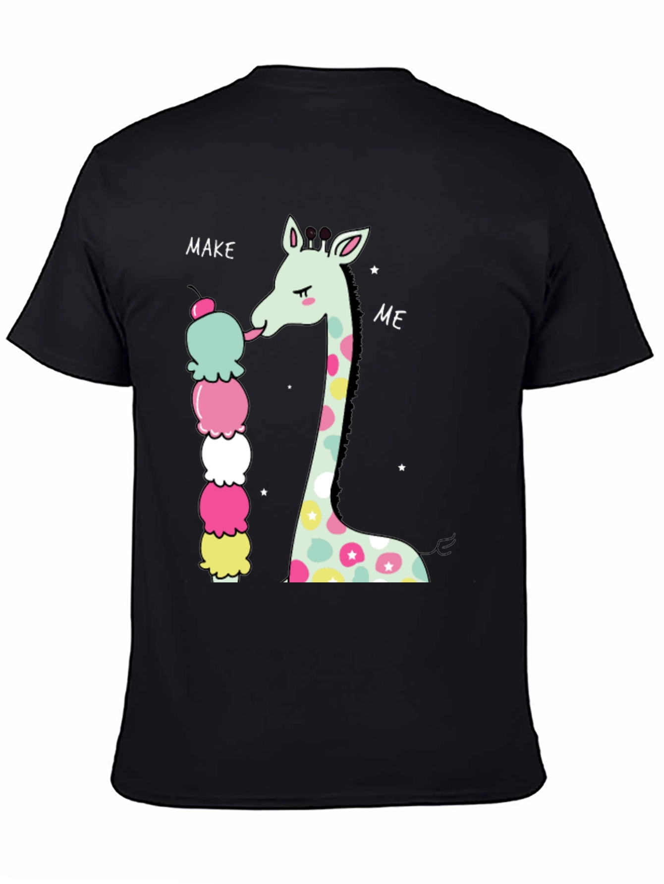Giraffe Ice Cream Graphic T-Shirt