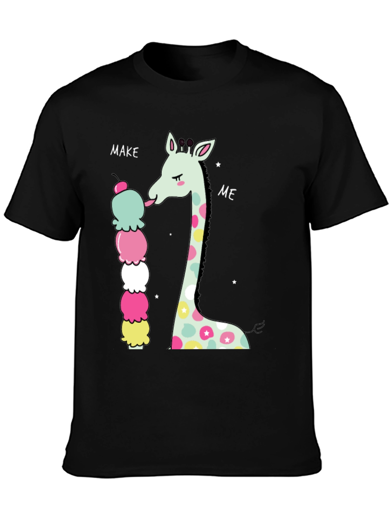 Giraffe Ice Cream Graphic T-Shirt