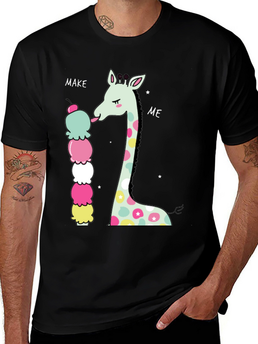 Giraffe Ice Cream Graphic T-Shirt