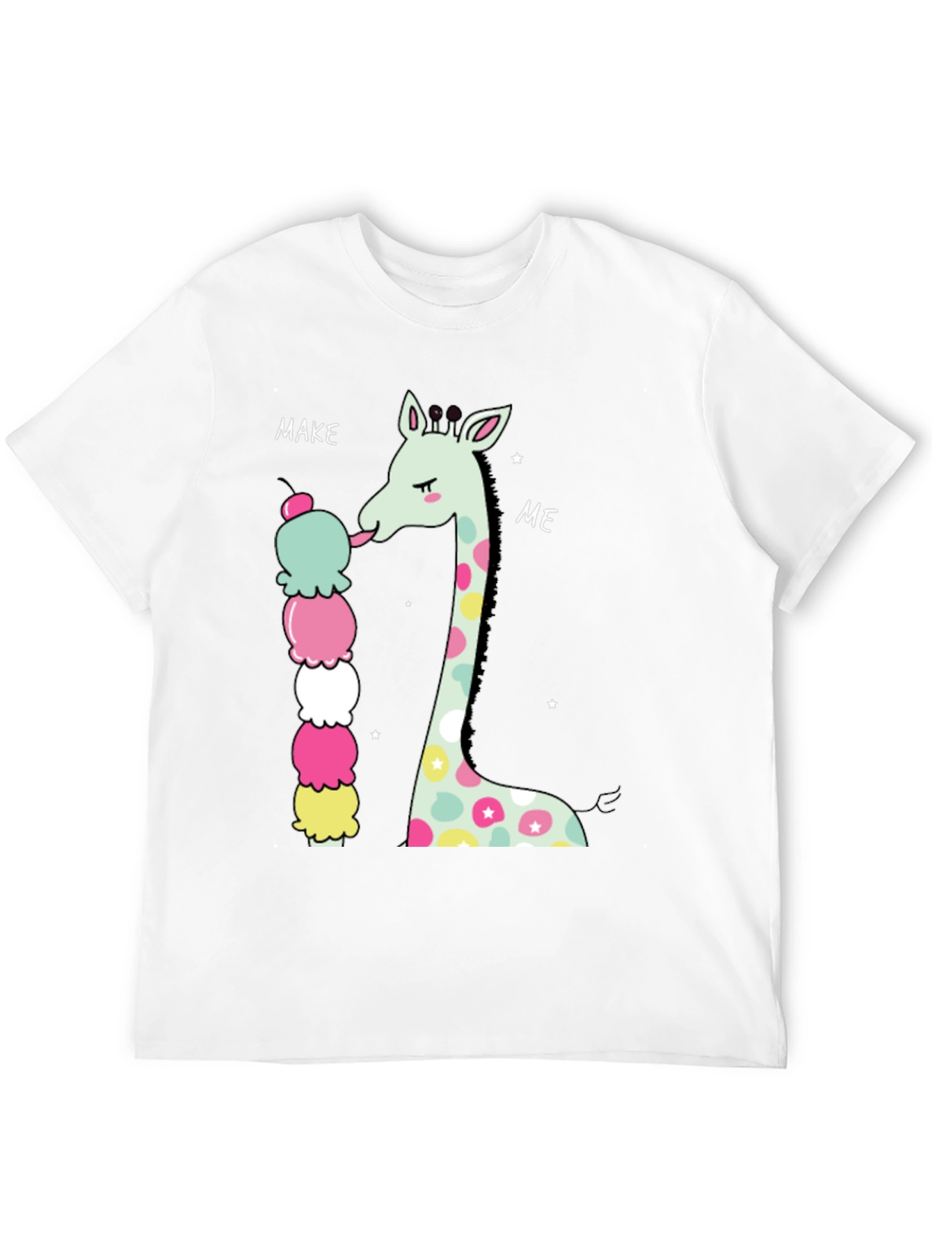 Giraffe Ice Cream Graphic T-Shirt