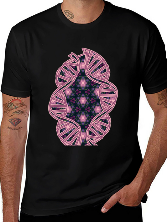 DNA Floral Graphic Tee - Stylish Science Shirt