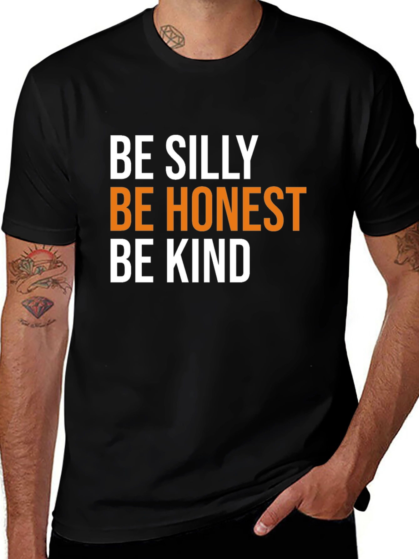 Be Silly Honest Kind Black Tee
