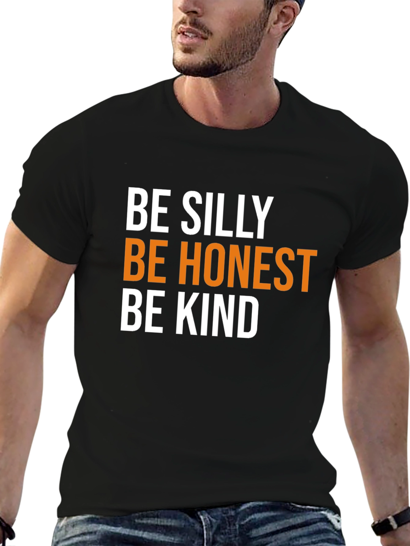 Be Silly Honest Kind Black Tee