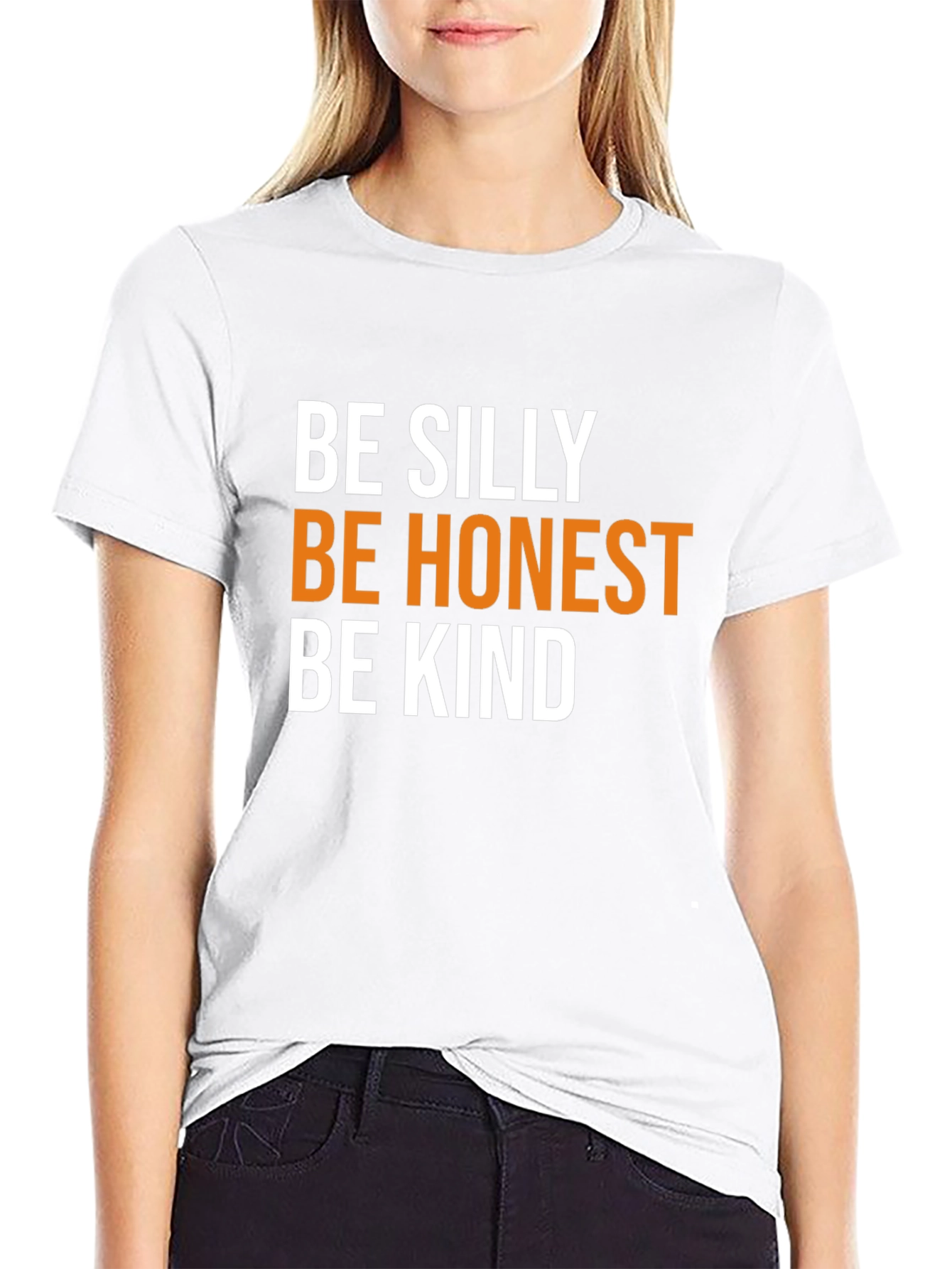 Be Silly Honest Kind Black Tee