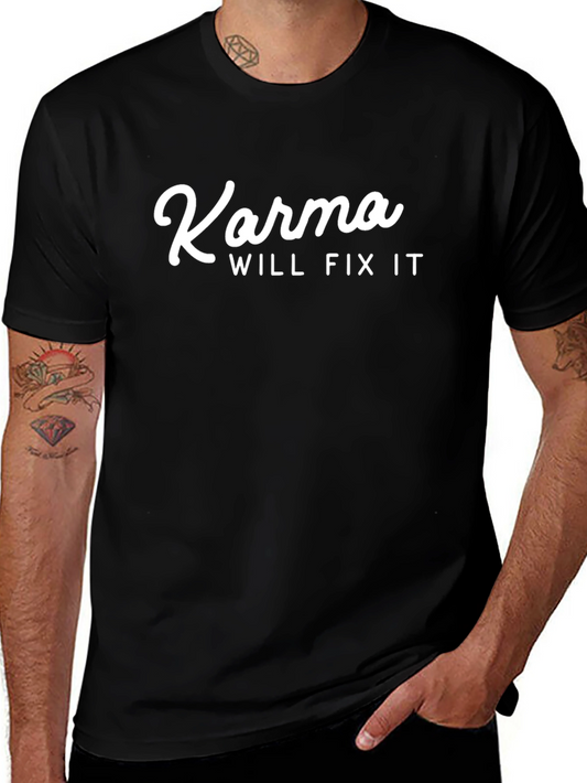 Karma Will Fix It Black Graphic Tee