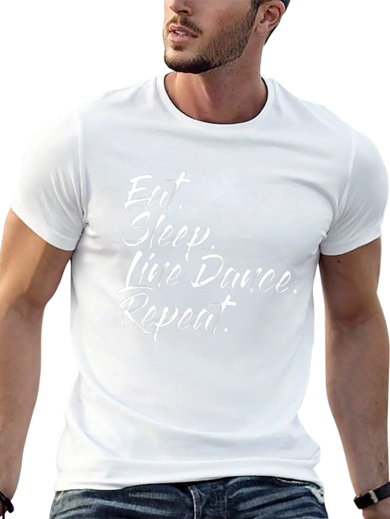 Eat Sleep Line Dance Repeat Black T-Shirt