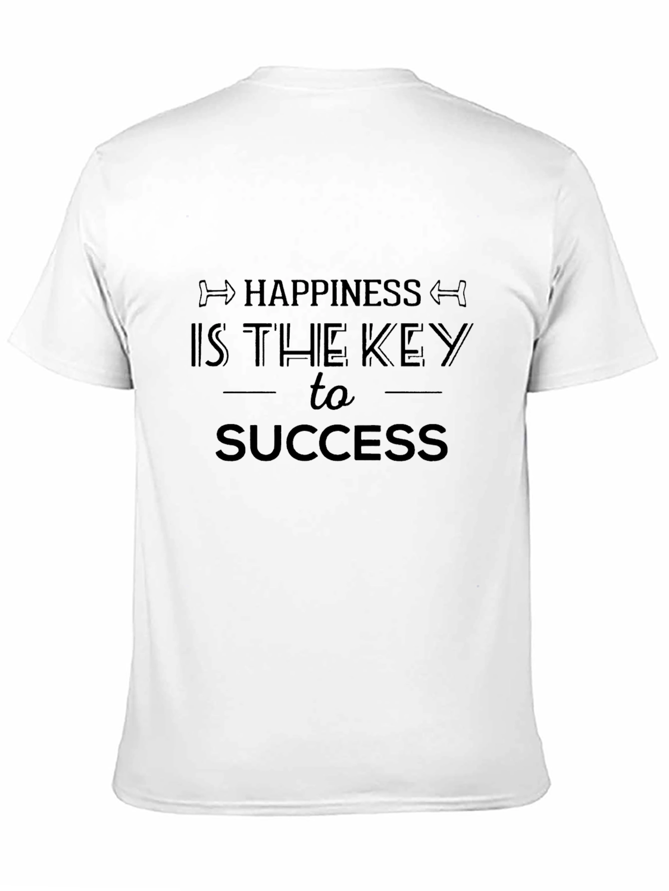 Happiness Key to Success Graphic Black T-Shirt