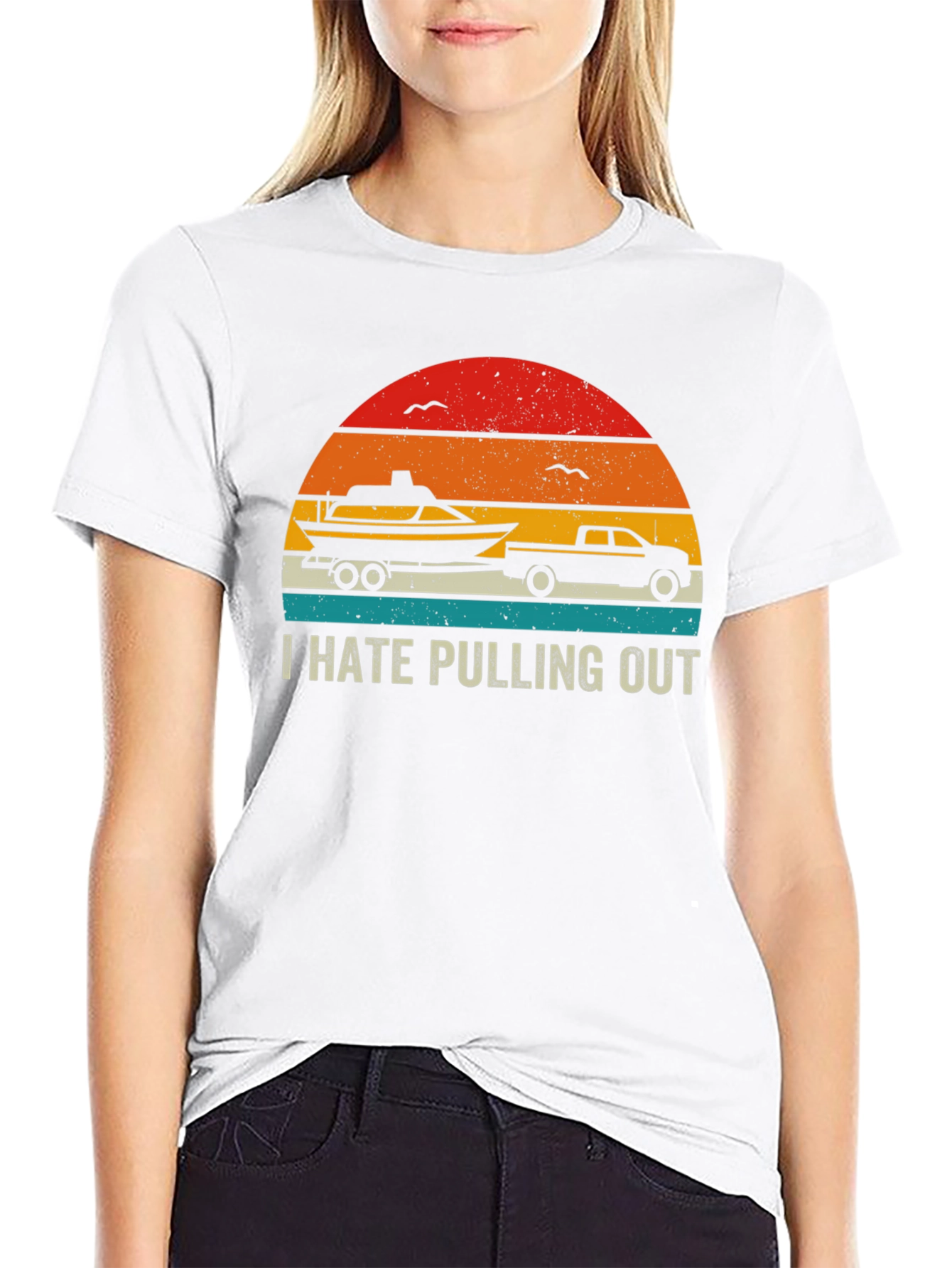 I Hate Pulling Out Boat & Truck Graphic Tee