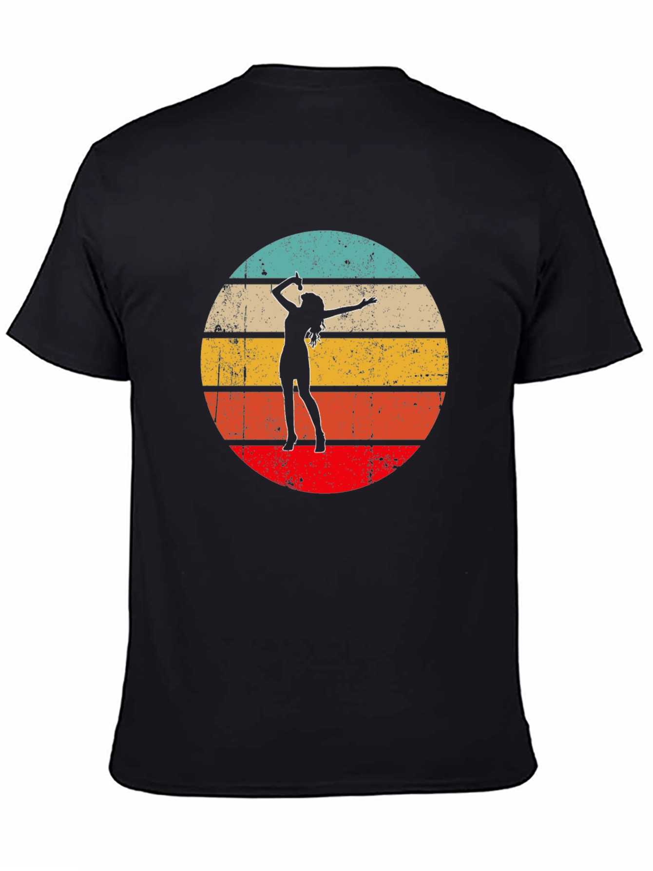 Retro Sunset Singer Black T-Shirt