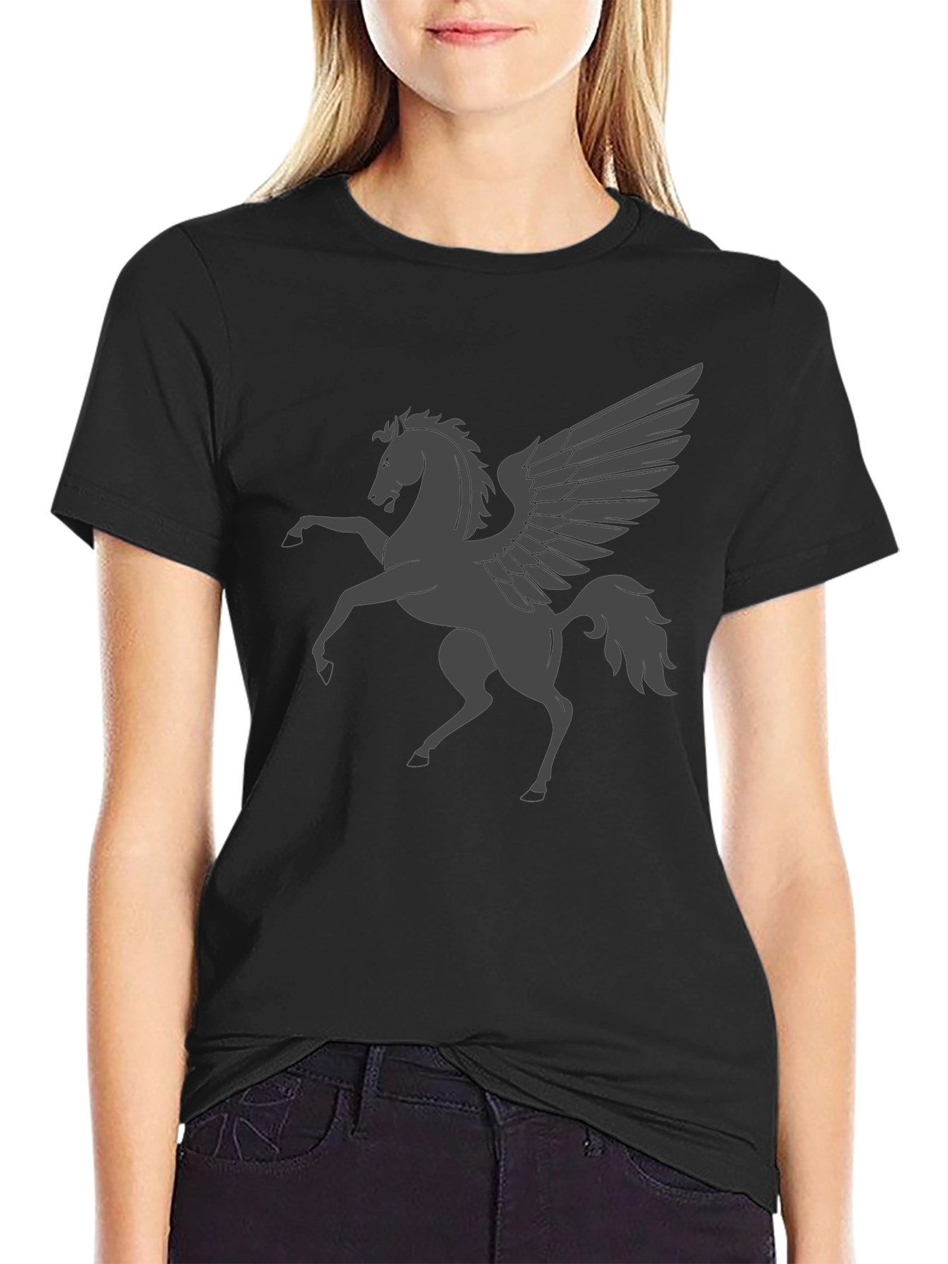 Black Pegasus Graphic T-Shirt