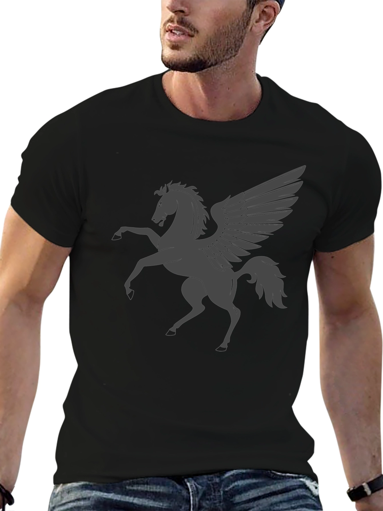 Black Pegasus Graphic T-Shirt