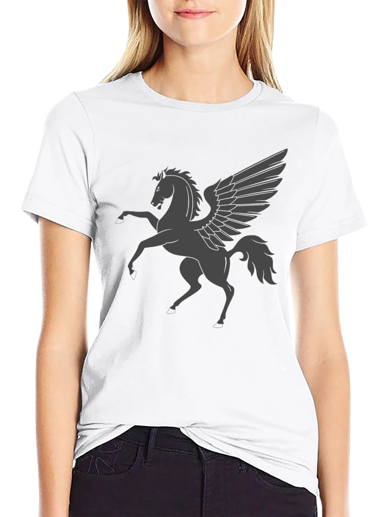 Black Pegasus Graphic T-Shirt