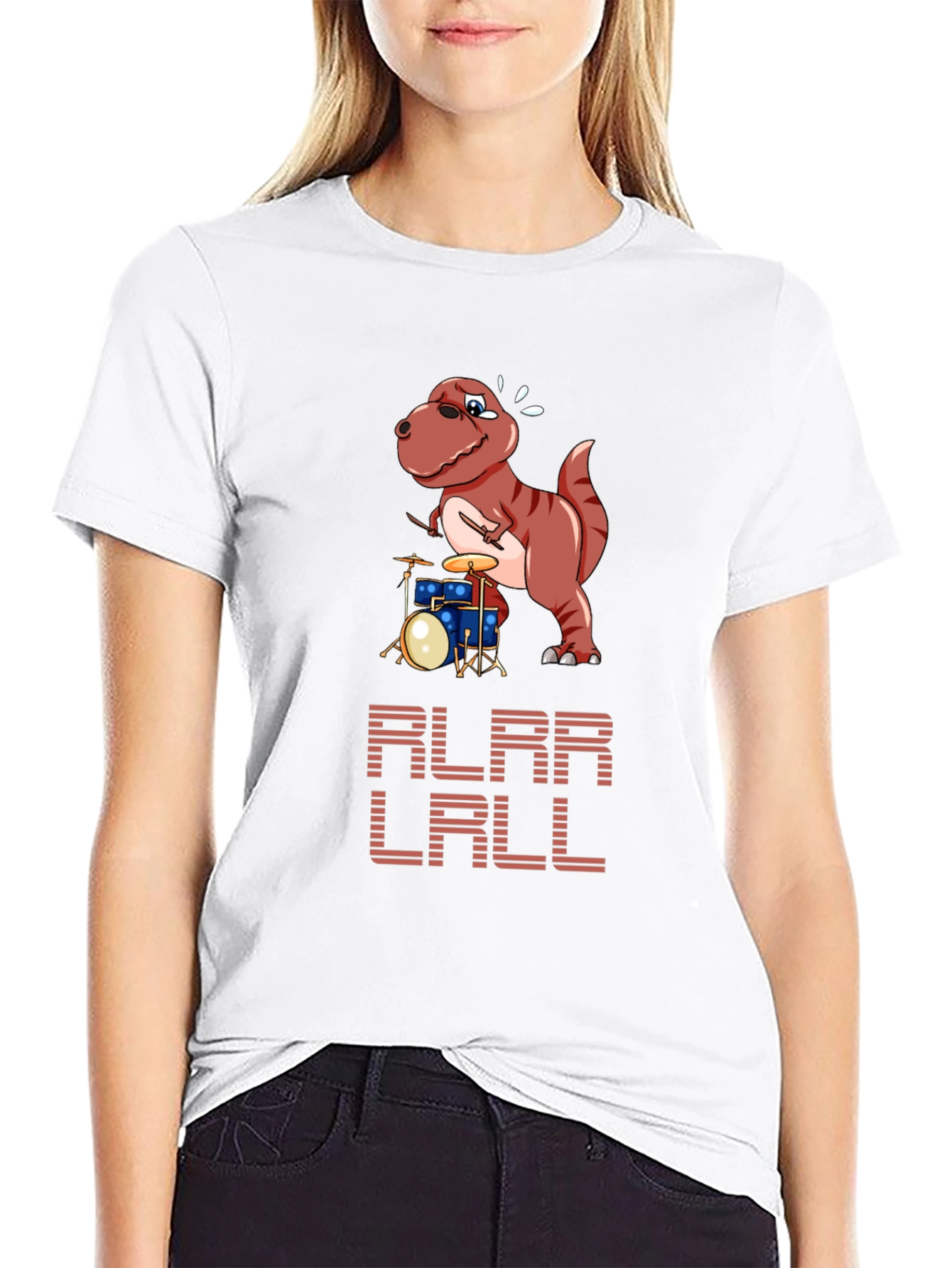 Dino Drummer T-Shirt - Rock and Roar!