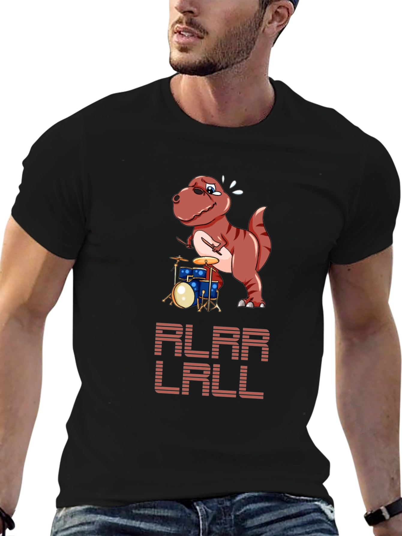 Dino Drummer T-Shirt - Rock and Roar!