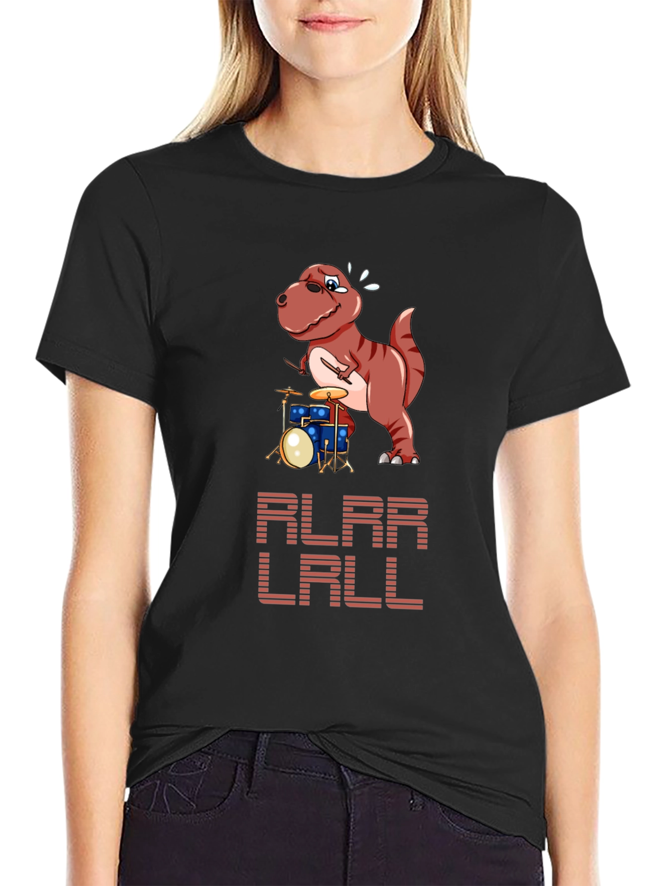 Dino Drummer T-Shirt - Rock and Roar!
