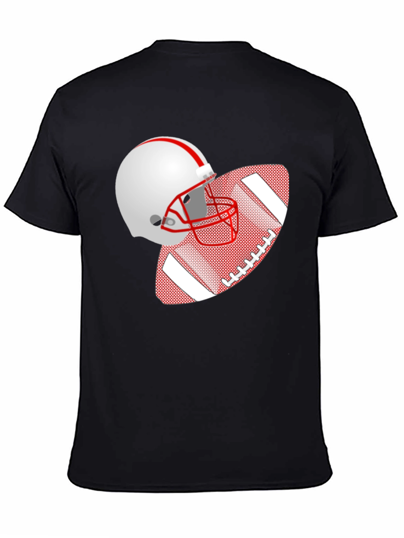 Football Helmet & Ball Graphic T-Shirt