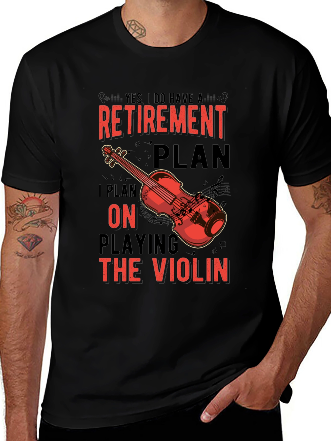 Retirement Violin Plan Graphic T-Shirt