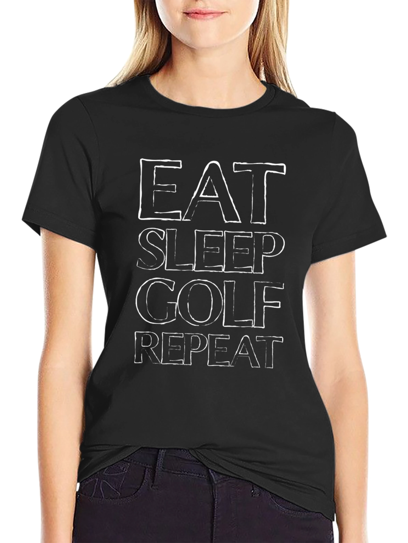 Eat Sleep Golf Repeat Graphic T-Shirt