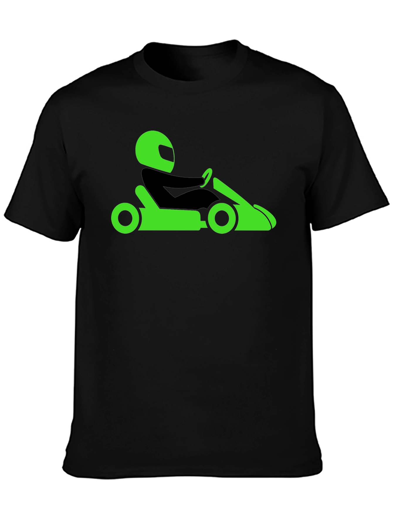 Go-Kart Racing Tee - Black Cotton T-Shirt