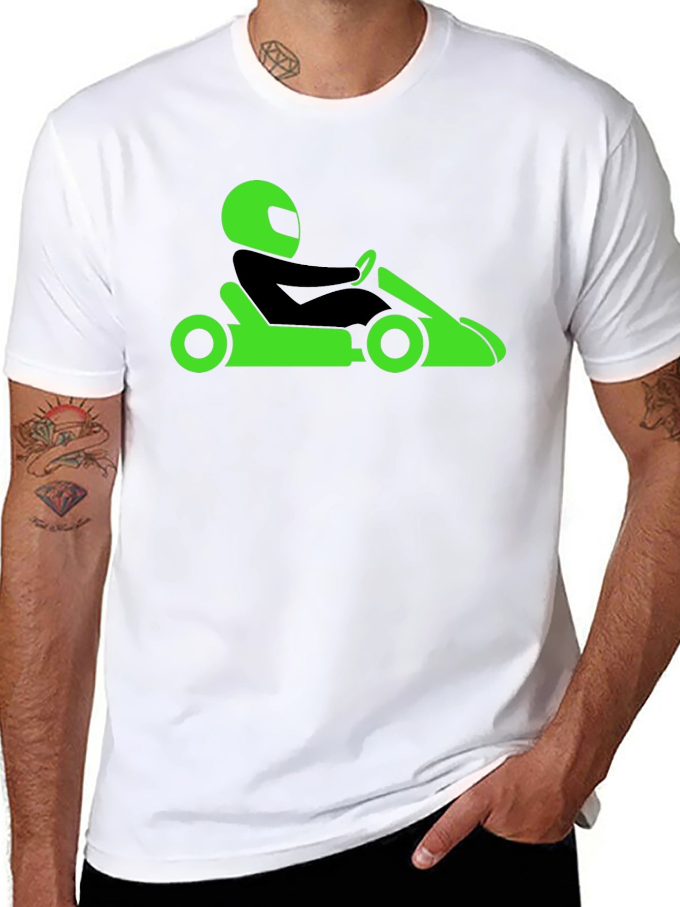 Go-Kart Racing Tee - Black Cotton T-Shirt