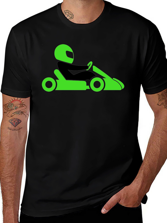 Go-Kart Racing Tee - Black Cotton T-Shirt
