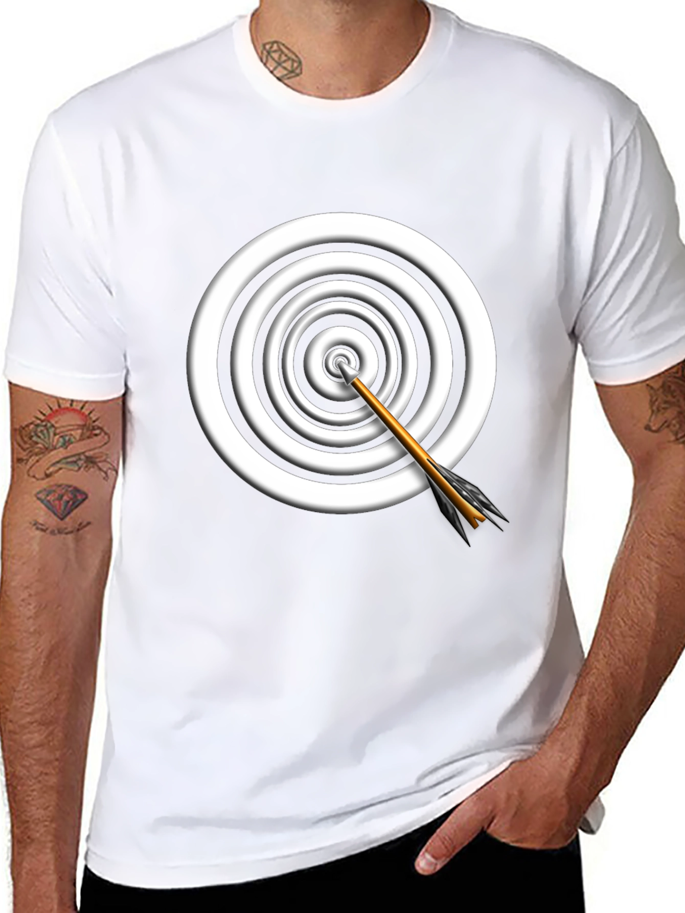 Target Arrow Graphic Tee - Black Cotton Comfort