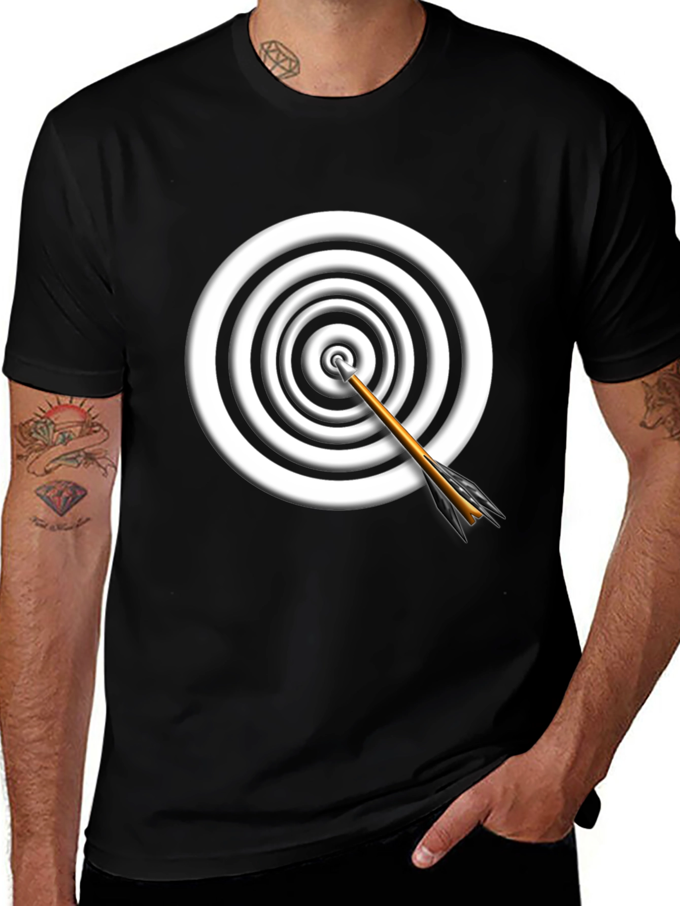 Target Arrow Graphic Tee - Black Cotton Comfort