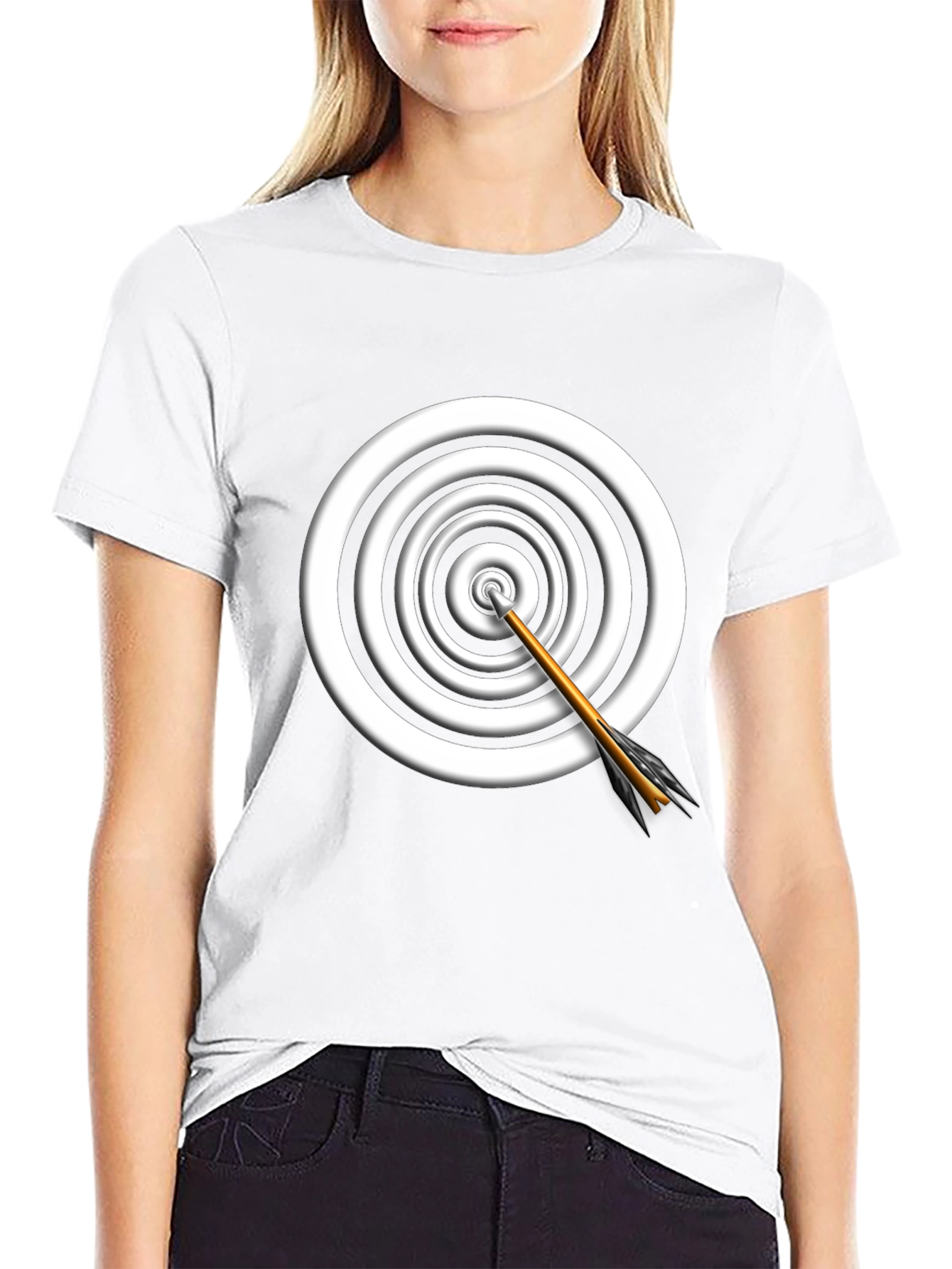 Target Arrow Graphic Tee - Black Cotton Comfort