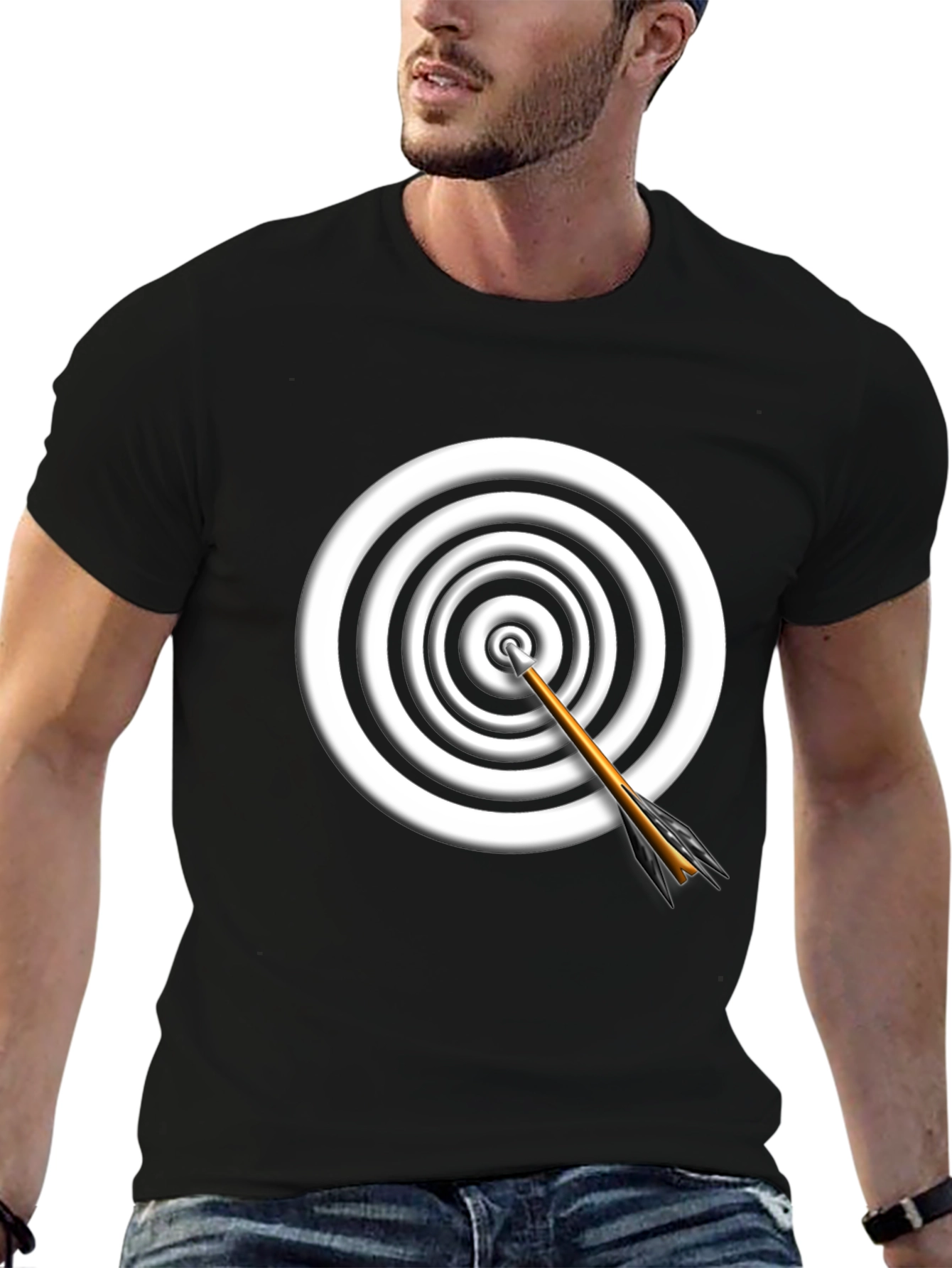 Target Arrow Graphic Tee - Black Cotton Comfort