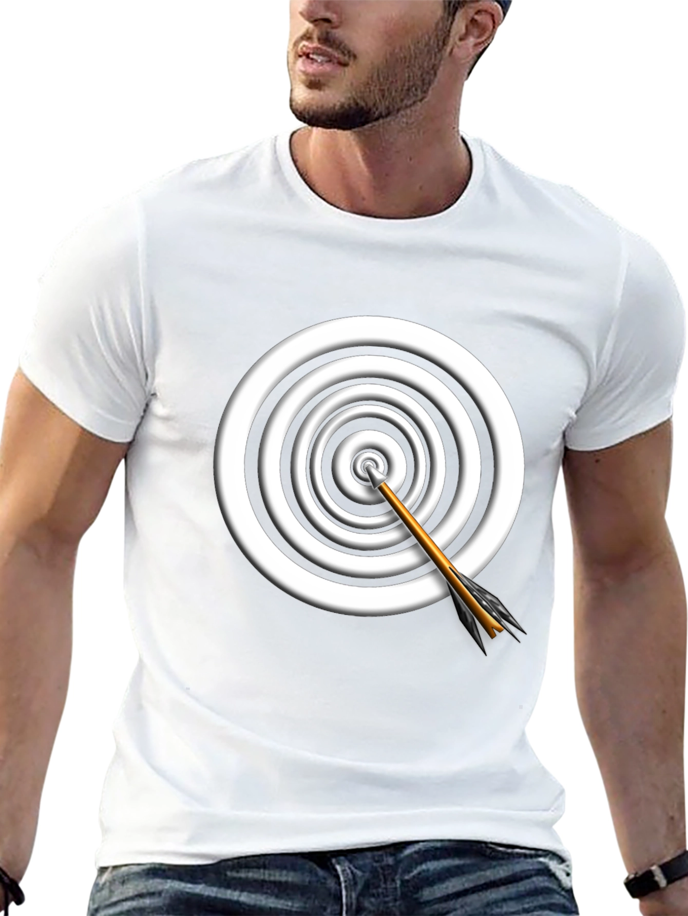 Target Arrow Graphic Tee - Black Cotton Comfort