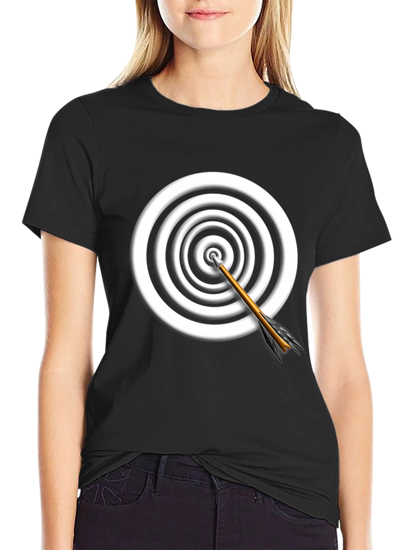 Target Arrow Graphic Tee - Black Cotton Comfort