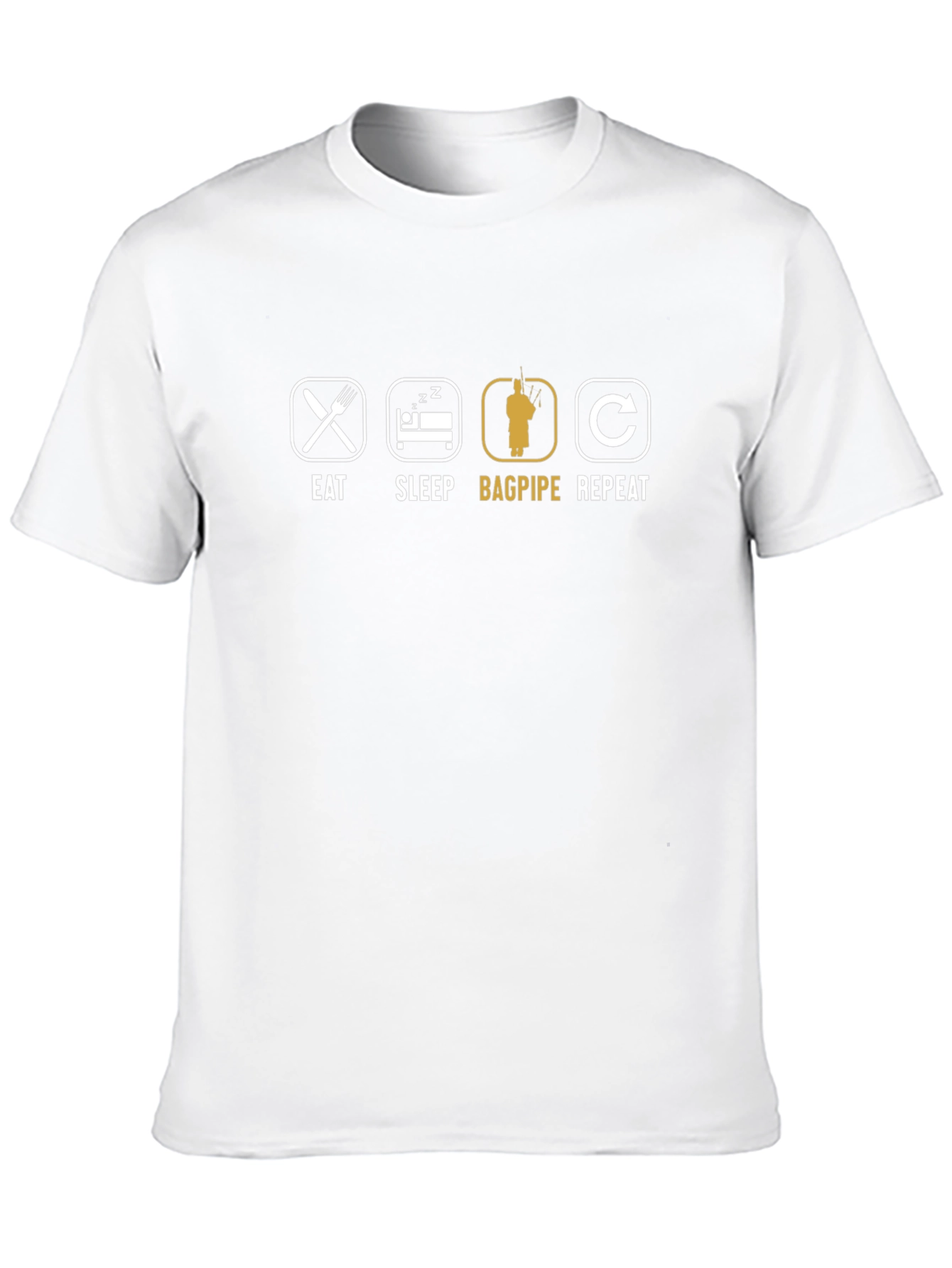 Eat Sleep Bagpipe Repeat Black T-Shirt