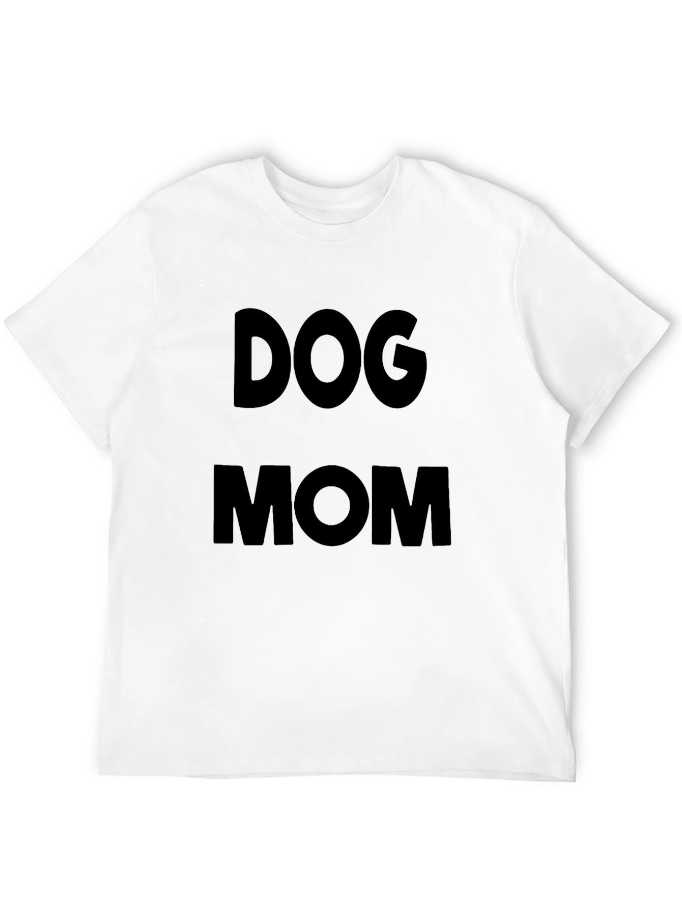 Dog Mom Graphic Tee - Black Cotton T-Shirt