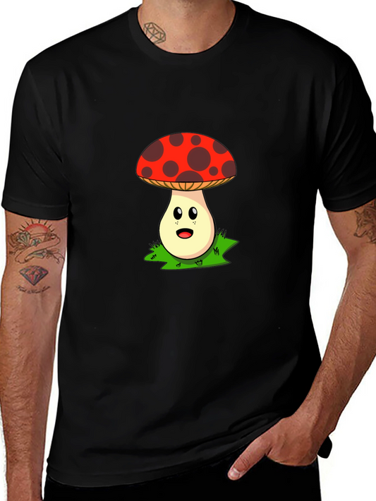 Cartoon Mushroom Graphic T-Shirt