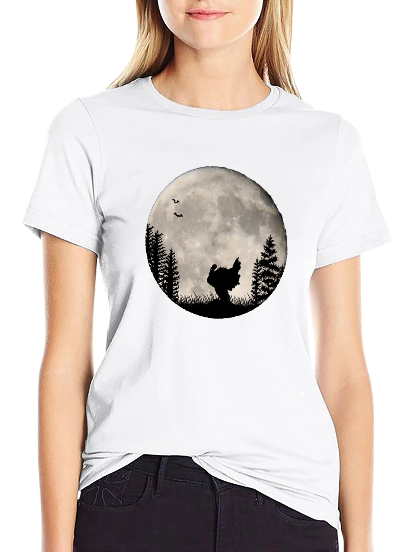 Turkey Silhouette Moon Graphic T-Shirt