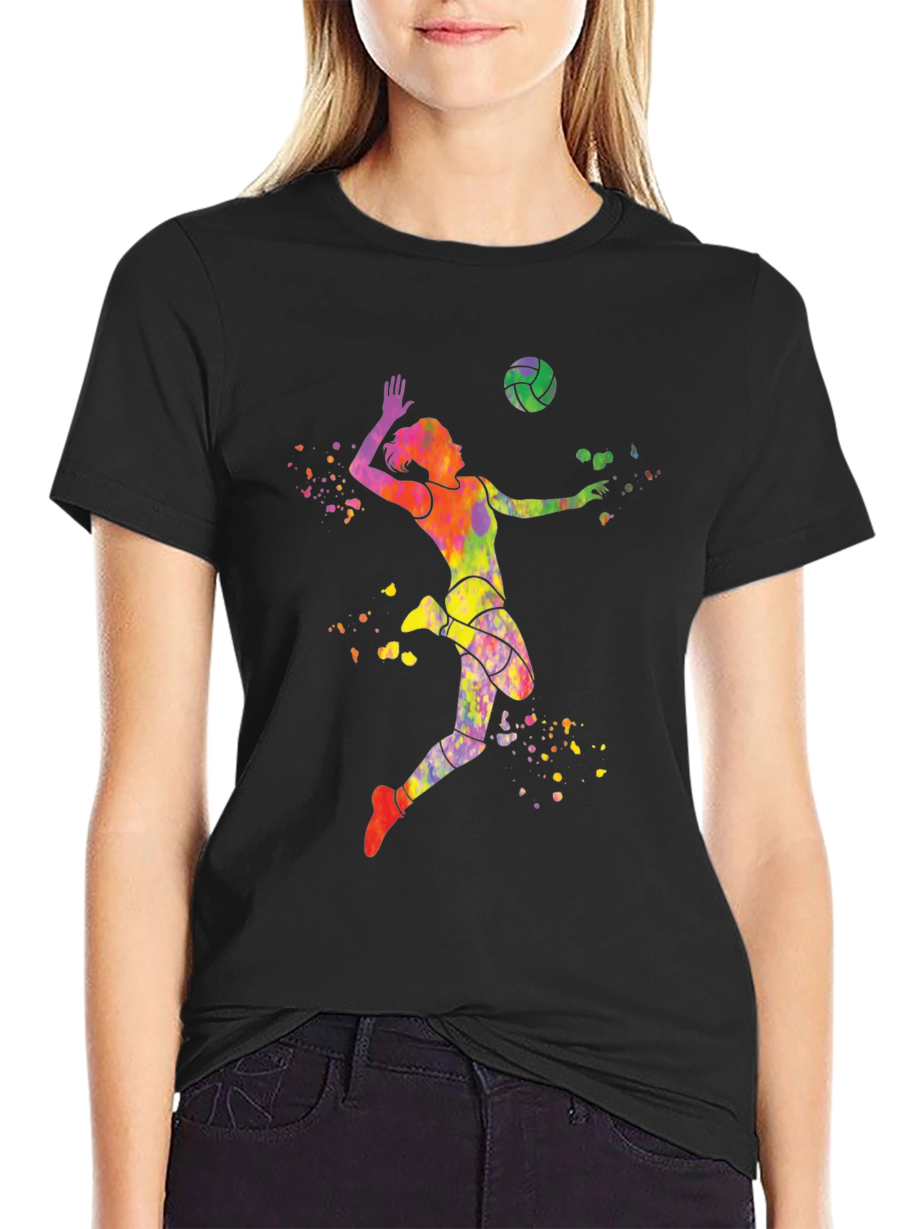 Volleyball Watercolor Graphic T-Shirt
