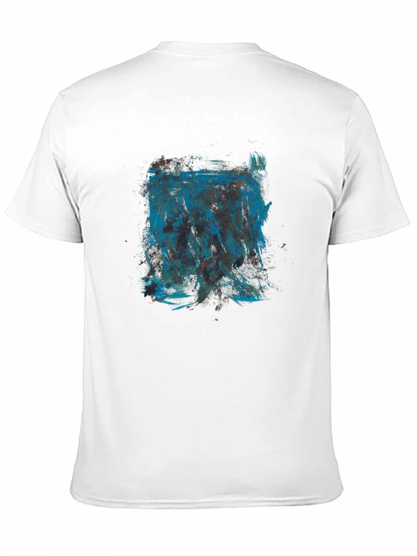 Abstract Blue Graphic Print Black T-Shirt