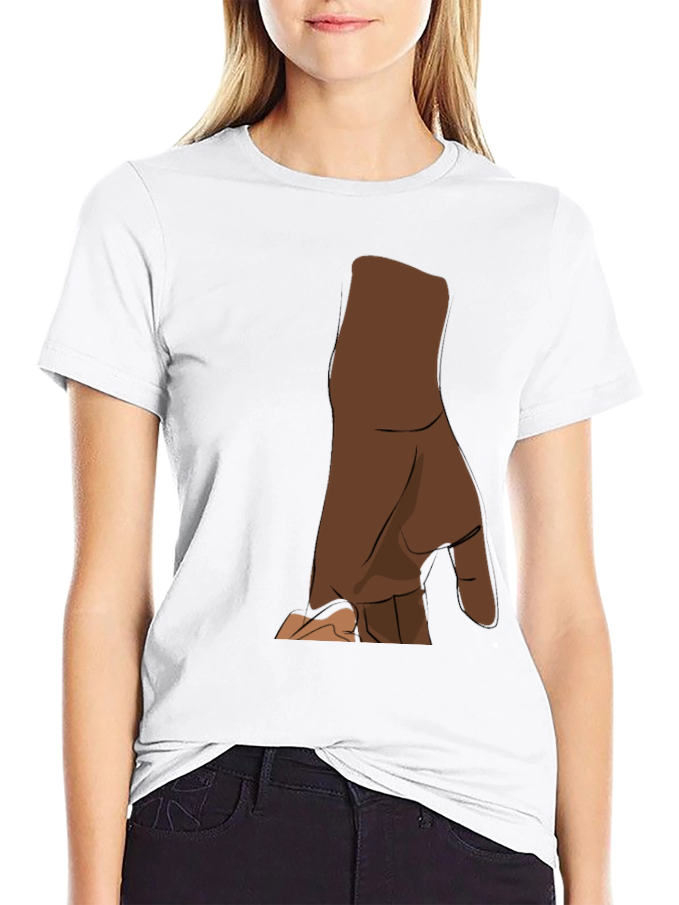 Black T-Shirt with Hand Graphic