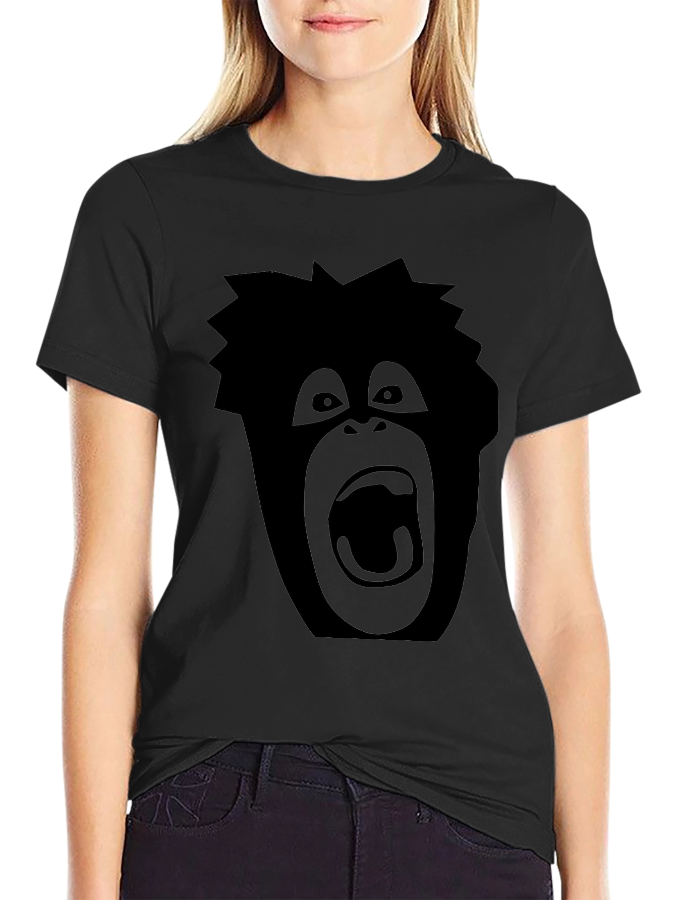 Screaming Ape Graphic Tee - Black Cotton T-Shirt