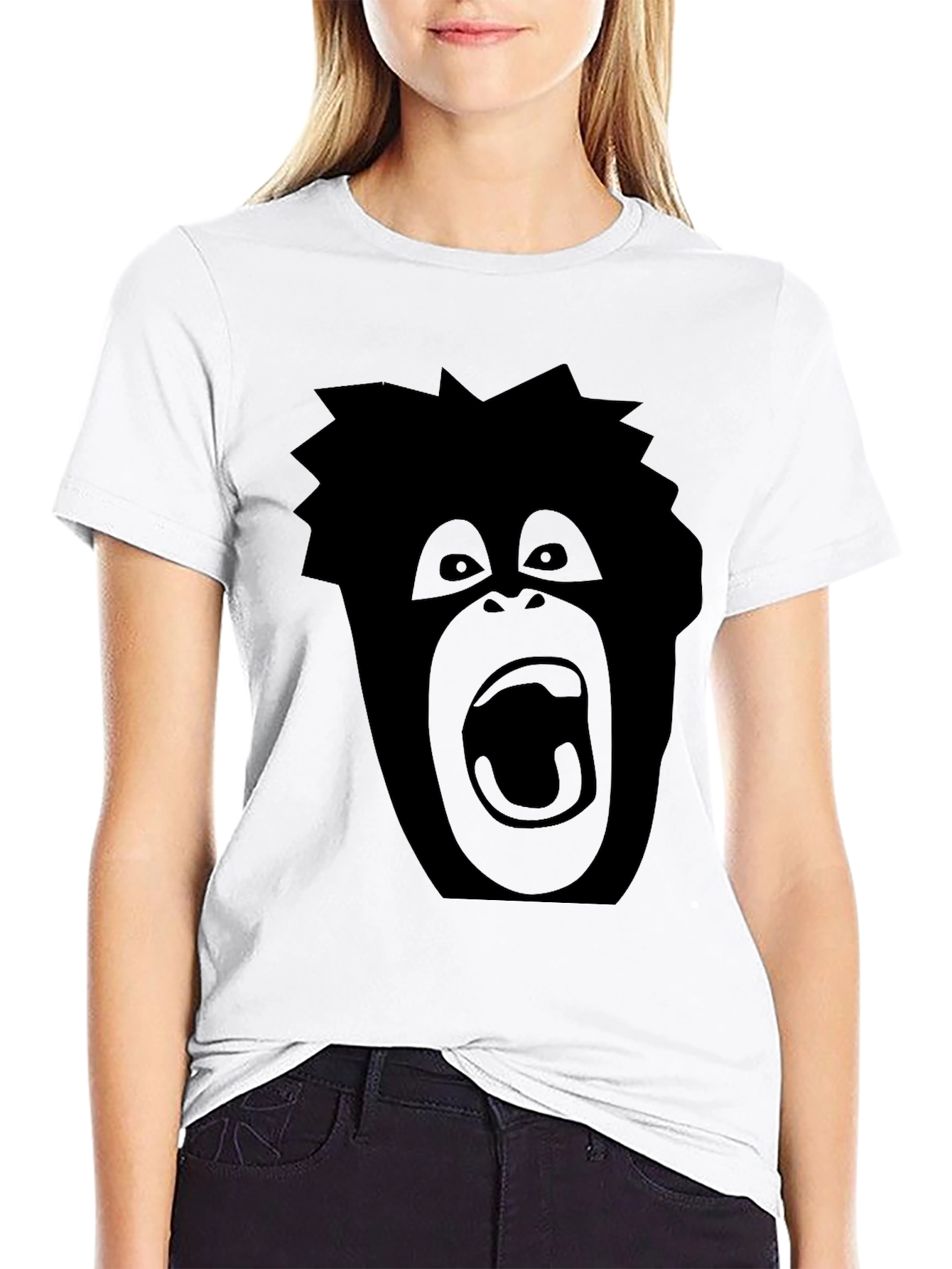 Screaming Ape Graphic Tee - Black Cotton T-Shirt